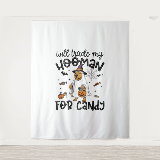 Pitpull Dog Halloween Ghost Spooky Wandkleed (Voorkant)