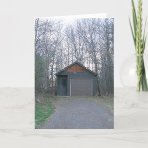 “PitStop Garage bij zonsondergang” Vrolijk Kerst K Kaart
