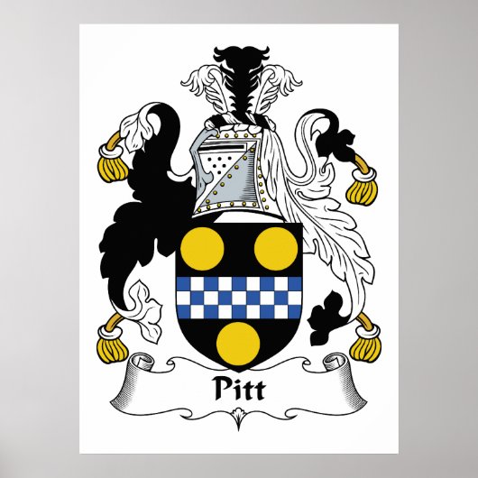 Pitt Family Crest Poster (Voorkant)