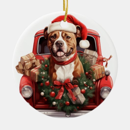 Pittbull Terrier. Pitt Bull dog PitBull Ornament (Voorkant)