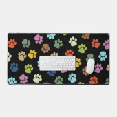 Pitter Patter Paws op zwart Bureaumat (Keyboard & Muis)