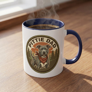 Pittie Dad koffiemok Pitbull Rescue Dad cadeau Mok