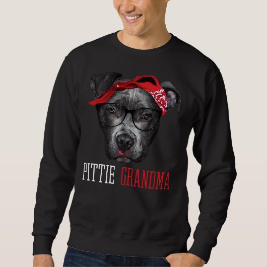 Pittie Oma Pitbull Granny Hondenliefhebbers Grootm Trui (Voorkant)