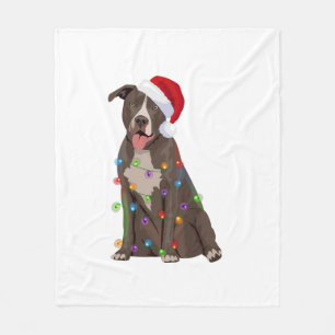 Pittie Pitbull Kerstverlichting Xmas Hondenliefheb Fleece Deken