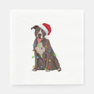 Pittie Pitbull Kerstverlichting Xmas Hondenliefheb Servet