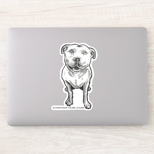 Pittie sticker met vriendelijke ogen (Computer)