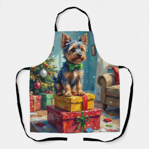Pittige Australische Terrier Koning van Kerstcadea Schort
