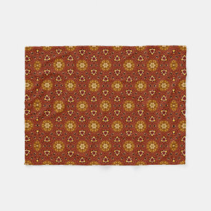 Pittige bruine gele Masala patroon Fleece Deken