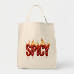 Pittige Chili Pepper Vuur Typografie Foodie Heet S Tote Bag
