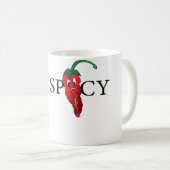 Pittige Chilly Peper Emoticon Pittige Emoticon Kou Koffiemok (Voorkant rechts)