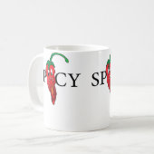 Pittige Chilly Peper Emoticon Pittige Emoticon Kou Koffiemok (Voorkant links)