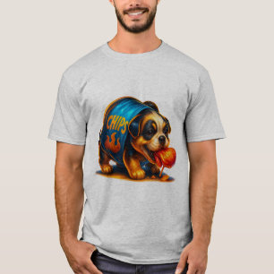 Pittige Chips Puppy T-Shirt Grappige Cute Hond S
