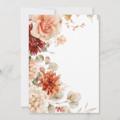 Pittige Herfst Roest & Blush Boho Floral Vrijgezel Kaart (Achterkant)