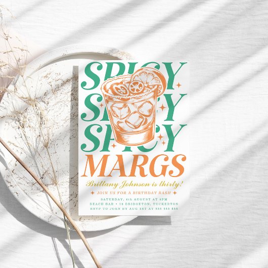 Pittige Margs Modern Bright Margarita 30e verjaard Kaart