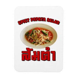 Pittige Papaja Salade [Som Tam] ... Thais Lao Eten Magneet