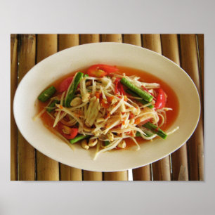 Pittige Papajasalade [Som Tam] ... Thais Laos Eten Poster