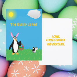 Pittige Pinguïn Pasen Humor Kaart