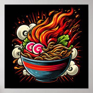 Pittige Ramen Japanse Noedels Straatkunst Poster