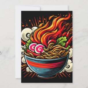 Pittige Ramen Japanse Noodle Straatkunst Aankondiging