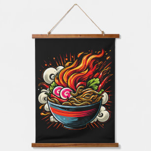 Pittige Ramen Japanse Noodle Straatkunst Hangend Wandkleed