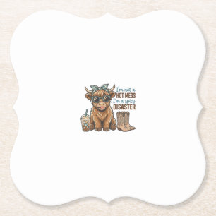Pittige ramp Hoogland Koe koffie Western Shirt D Kartonnen Onderzetters