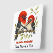 pittige roodharige specht vierkante klok (Hoek)