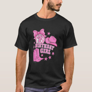 Pittige Roze Westerse Disco 7e Verjaardag Meisje 7 T-shirt