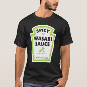 Pittige Wasabi Saus Fles Label Halloween Kostuum T-shirt