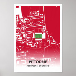 Pittodrie Stadium Poster - thuisbasis van Aberdeen