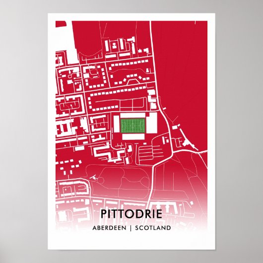 Pittodrie Stadium Poster - thuisbasis van Aberdeen (Voorkant)