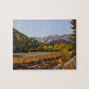 Pittoresk bergmeer in Estes Park Legpuzzel