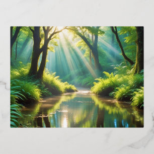 Pittoresk Landschap Panoramische River Natuur Kalm Folie Feestdagen Briefkaart