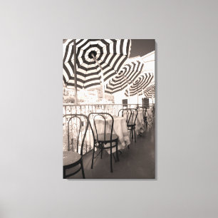 Pittoresk restaurantbalkon, Italië Canvas Afdruk