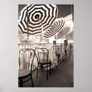 Pittoresk restaurantbalkon, Italië Poster