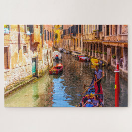 Pittoresk uitzicht op een kanaal met gondel, Venet Legpuzzel