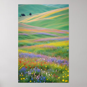 Pittoreske Landschap Bergen Valley Natuur Rustig Poster