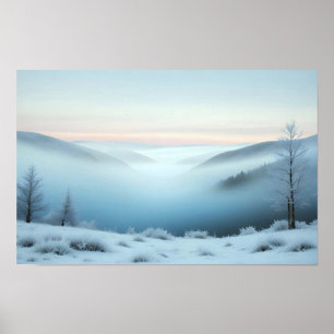 Pittoreske Landschap Bergen Winter Natuur Art Poster
