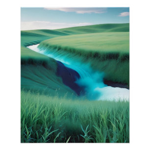 Pittoreske Landschap Veld Natuur Achtergrond Art Perfect Poster
