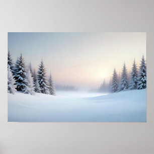 Pittoreske Landschap Winter Natuur Achtergrond Art Poster
