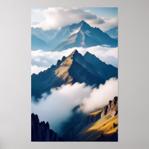 Pittoreske landschapsbergen Natuur rustig Poster