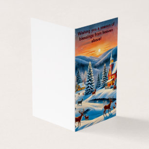 Pittoreske winterscène kerstkaart kaart