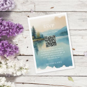 Pittoresque Aquarelle Pine Arbre Lakeside RSVP