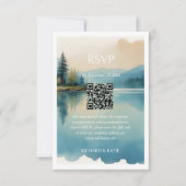 Pittoresque Aquarelle Pine Arbre Lakeside RSVP (Devant)