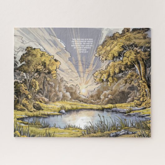 Pittoresque Forest Haven - Élégant Puzzle poétique (Horizontal)