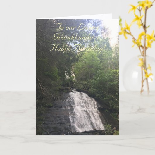 Pittoresque, Petite-fille Amoureuse, Carte Anniver (Fleur jaune)