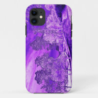 Pittoresque Pond House dans Purple iPhone 5 Coque