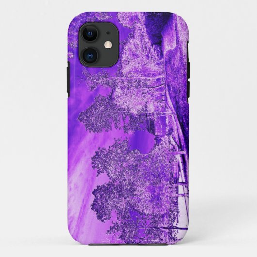 Pittoresque Pond House dans Purple iPhone 5 Coque (Dos)