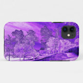 Pittoresque Pond House dans Purple iPhone 5 Coque (Dos (Horizontal))