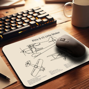 Pitts S-1C - Vliegtuigblauwdruk Plannen SD Muismat