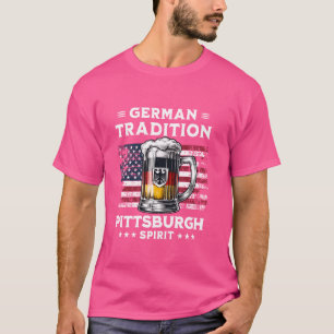 Pittsburgh bier drinken Amerikaanse vlag Duitse vl T-shirt